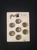 Buttons Plastic Set 7 Vintage - Ombre Sage Green
