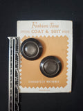 Buttons Plastic Set of 2 Vintage - Ombre Charcoal Gray