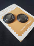 Buttons Plastic Set of 2 Vintage - Ombre Charcoal Gray