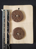 Buttons Ceramic Set 2 Handmade - Textured Brown