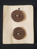 Buttons Ceramic Set 2 Handmade - Textured Brown