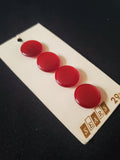 Buttons Plastic Set of 4 Vintage - Pearlescent Red