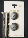 Buttons Plastic Set of 2 Vintage - Ombre Gray with Etched Design