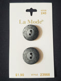Buttons Plastic Set of 2 Vintage - Ombre Gray with Etched Design