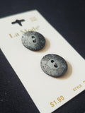 Buttons Plastic Set of 2 Vintage - Ombre Gray with Etched Design