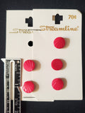 Buttons Plastic Set of 5 Vintage - Hot Pink