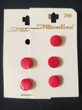 Buttons Plastic Set of 5 Vintage - Hot Pink