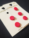 Buttons Plastic Set of 5 Vintage - Hot Pink