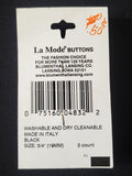 Buttons Plastic Set of 2 Vintage - Black with a Flower