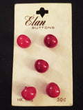 Buttons Plastic Set of 5 or 6 Vintage - Aqua, Red or Blue