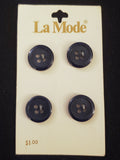 Buttons Plastic Set of 4 Vintage - Dark Navy Blue