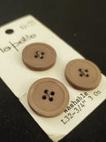 Buttons Plastic Set 3 Vintage - Beige