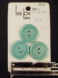 Buttons Plastic Set 3 Vintage - Mint Green