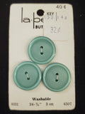 Buttons Plastic Set 3 Vintage - Mint Green