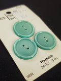 Buttons Plastic Set 3 Vintage - Mint Green