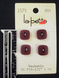 Buttons Plastic Set 4 Vintage - Dark Cocoa Brown