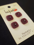 Buttons Plastic Set 4 Vintage - Dark Cocoa Brown
