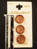 Buttons Wood Set of 3 - Natural