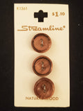 Buttons Wood Set of 3 - Natural