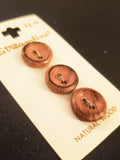 Buttons Wood Set of 3 - Natural