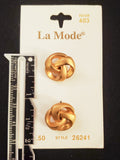 Buttons Metal Set of 2 Vintage - Gold-Tone Knots