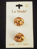 Buttons Metal Set of 2 Vintage - Gold-Tone Knots