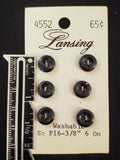 Buttons Plastic Set 6 Vintage - Black