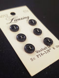 Buttons Plastic Set 6 Vintage - Black