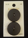 Buttons Plastic Set of 2 - Matte Black