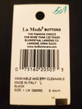 Buttons Plastic Set of 2 - Matte Black