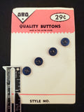 Buttons Plastic Set 4 Vintage - Pearlescent Navy Blue
