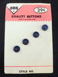 Buttons Plastic Set 4 Vintage - Pearlescent Navy Blue