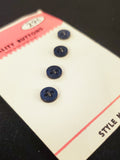 Buttons Plastic Set 4 Vintage - Pearlescent Navy Blue