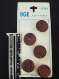Buttons Plastic Set 5 Vintage - Faux Wood