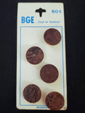 Buttons Plastic Set 5 Vintage - Faux Wood