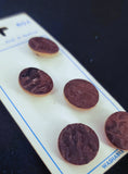Buttons Plastic Set 5 Vintage - Faux Wood