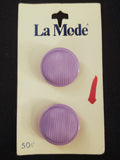 Buttons Plastic Set of 2 Vintage - Lilac
