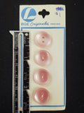 Buttons Plastic Set 4 Vintage - Pearlescent Pink
