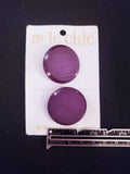 Buttons Plastic Set of 2 Vintage - Purple with Etched Top