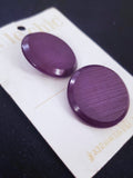 Buttons Plastic Set of 2 Vintage - Purple with Etched Top