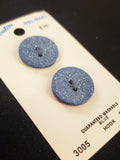 Buttons Plastic Set of 2 Vintage - Blue with White Speckles