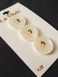 Buttons Plastic Set of 3 Vintage - Faux Shell Pearlescent Off White