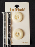 Buttons Plastic Set of 2 Vintage - Off White