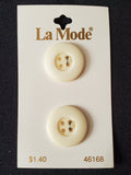 Buttons Plastic Set of 2 Vintage - Off White