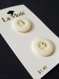 Buttons Plastic Set of 2 Vintage - Off White