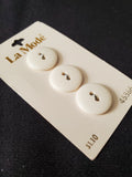 Buttons Plastic Set of 3 Vintage - Shiny Off White