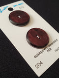 Buttons Plastic Set 2 Vintage - Pearlescent Dark Red