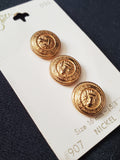 Buttons Metal Set 3 Vintage - Brass-Tone