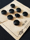Buttons Faceted Glass Set 8 Vintage - Black
