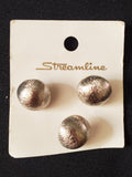 Buttons Metal Set 3 Vintage - Etched Silver Domes
